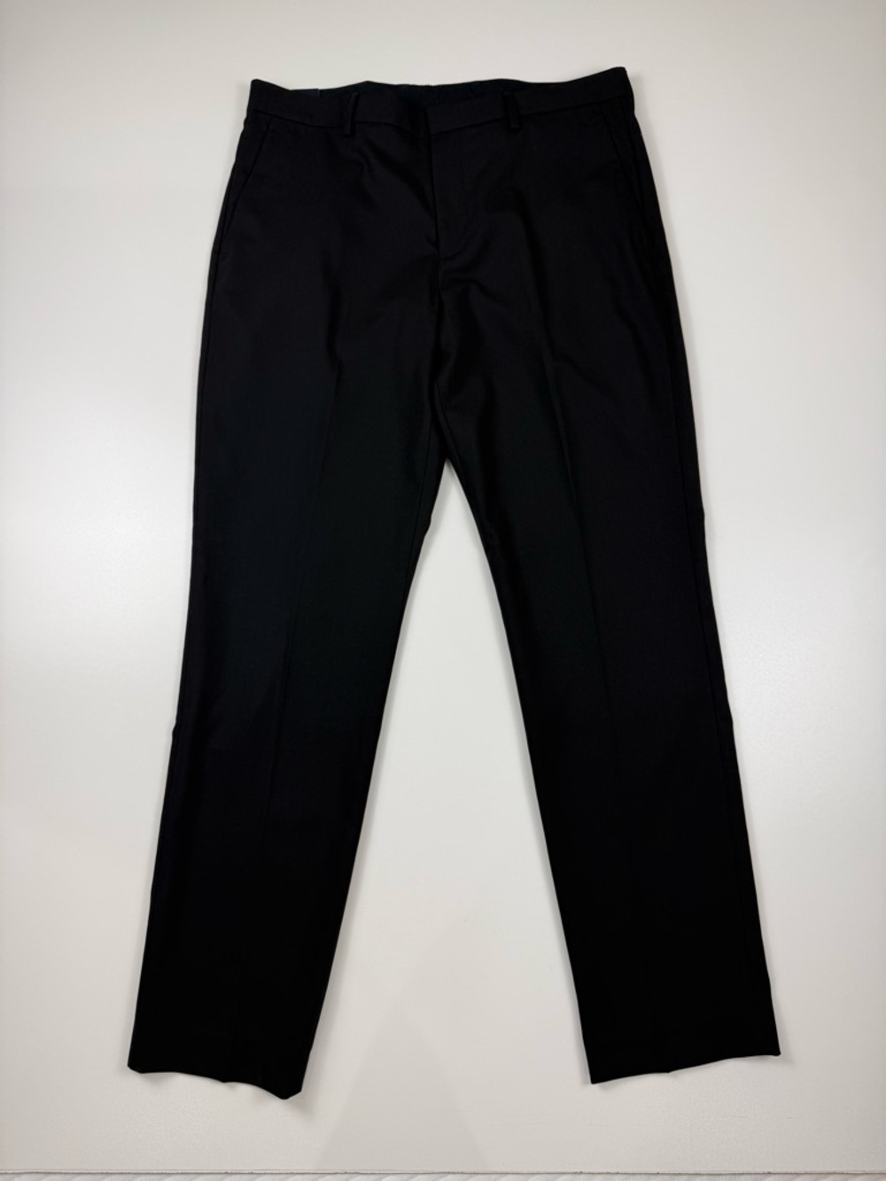J.CREW Bowery Dress Pants Mens 33x32 Black Wool Slim Flat Front Tailored Work